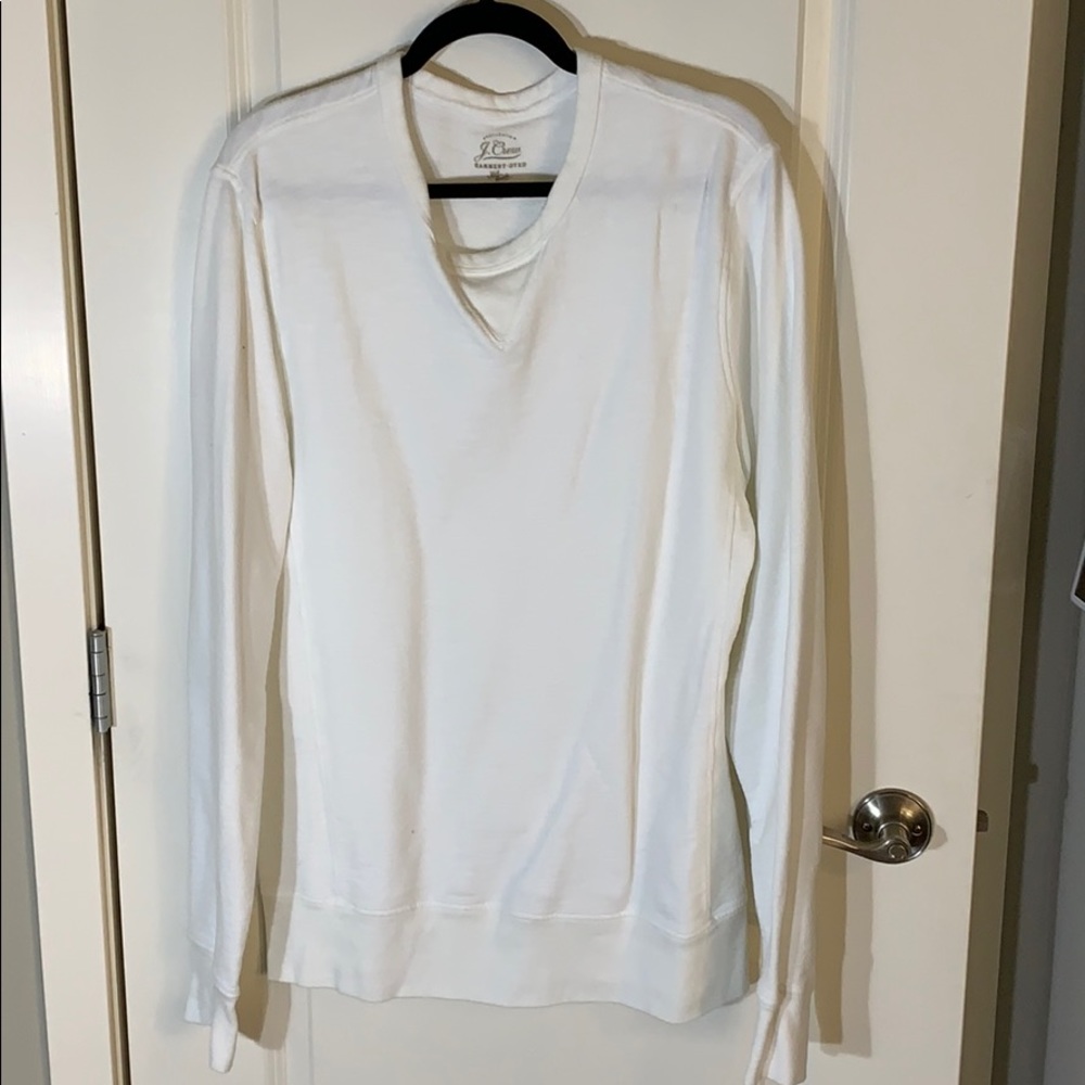 J.Crew White Garment Dyed Sweatshirt Large Tall